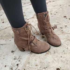 Suede Tan Booties